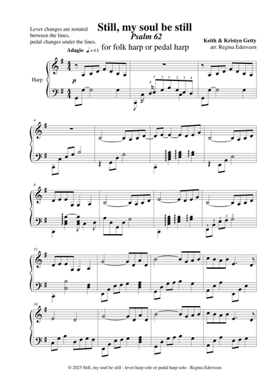 Still, my soul be still - lever harp solo or pedal harp solo