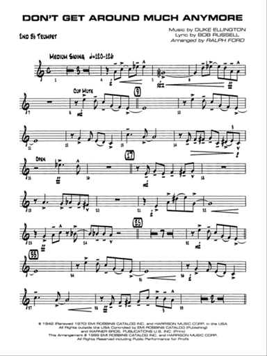 Don't Get Around Much Anymore: 2nd B-flat Trumpet