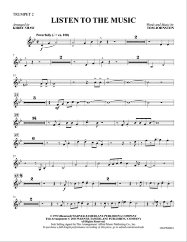 Listen to the Music: Trumpet 2