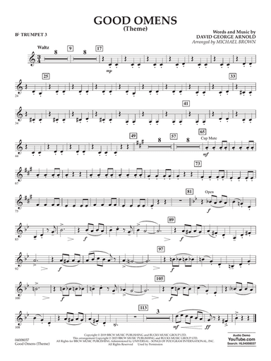 Good Omens (Theme) (arr. Michael Brown) - Bb Trumpet 3