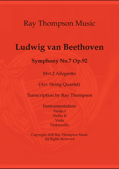 Beethoven: Symphony No.7 Op.92 Mvt.II Allegretto - string quartet
