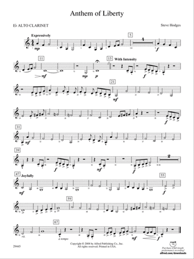 Anthem of Liberty: (wp) E-flat Alto Clarinet