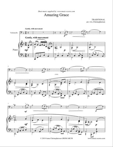 Amazing Grace - Cello and Piano