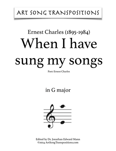 When I Have Sung My Songs