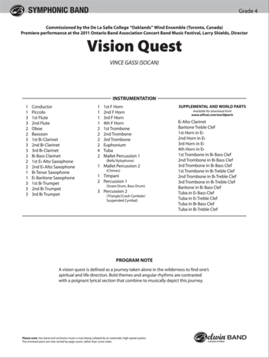 Vision Quest: Score