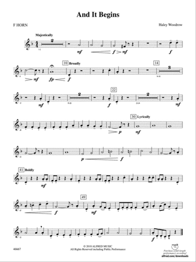 And It Begins: 1st F Horn