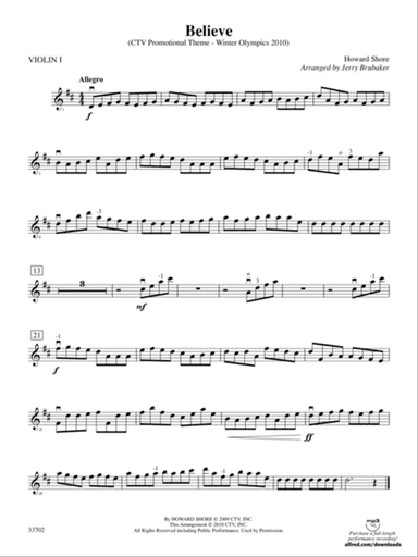 Believe (Winter Olympics 2010): 1st Violin