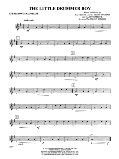 The Little Drummer Boy: E-flat Baritone Saxophone