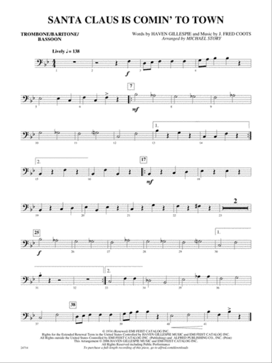 Santa Claus Is Comin' to Town: 1st Trombone
