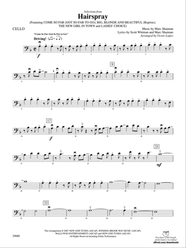 Hairspray, Selections from: Cello