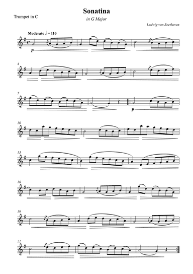 Sonatina in G Major For Trumpet in C