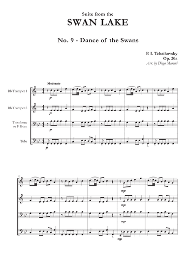 "Dance of the Swans" from Swan Lake Suite for Brass Quartet