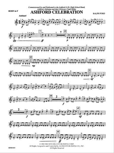 Ashford Celebration: 1st F Horn