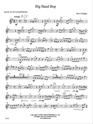 Big Band Bop: 2nd E-flat Alto Saxophone