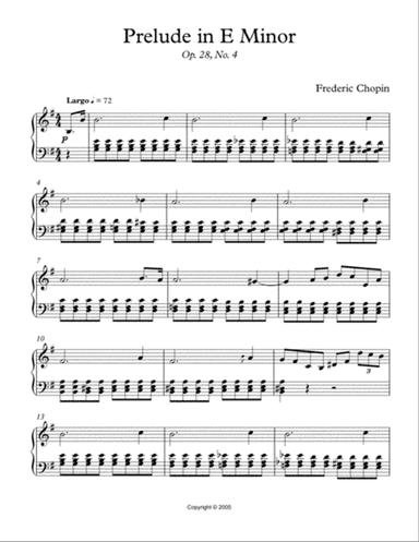 Prelude In E minor
