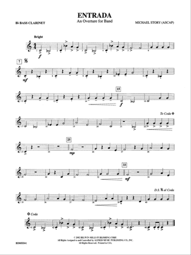 Entrada (An Overture for Band): B-flat Bass Clarinet