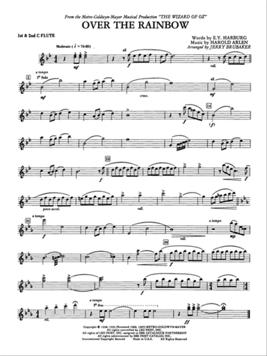 Over the Rainbow: 1st & 2nd Flute