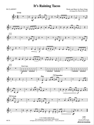 It's Raining Tacos: 1st B-flat Clarinet