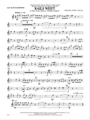 Rails West! (A Tale of the Odessa Puddle Jumper): E-flat Alto Saxophone