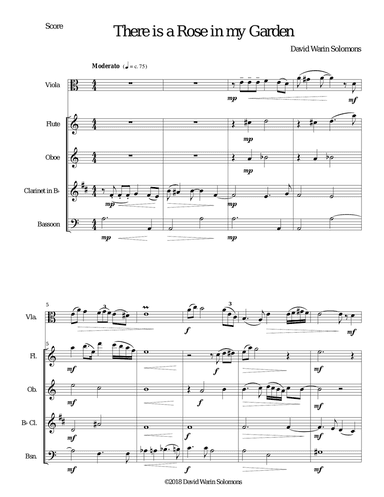 There is a Rose in my garden for viola solo and wind quartet