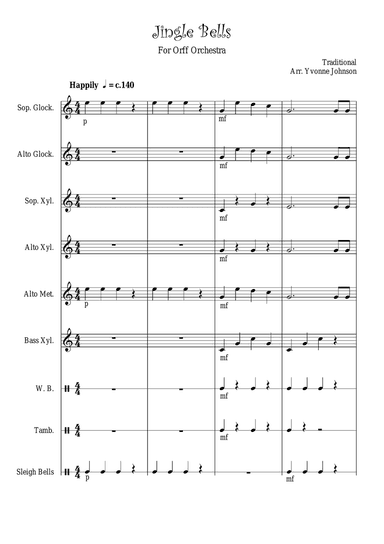 Jingle Bells - For Orff Ensemble