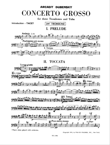Concerto Grosso for Three Trombones and Tuba: Trombone 2