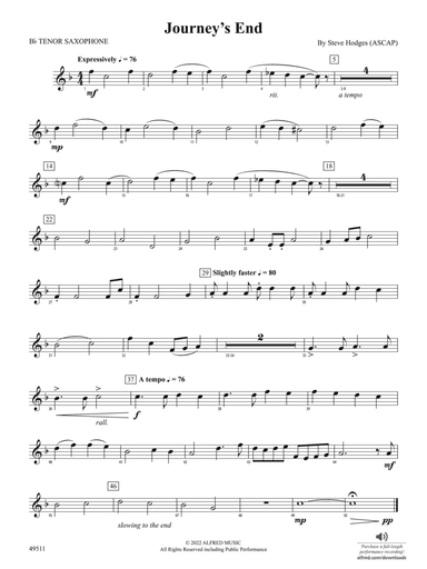 Journey's End: B-flat Tenor Saxophone
