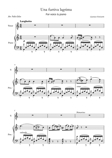 Una Furtiva Lagrima (Tenor in Am)