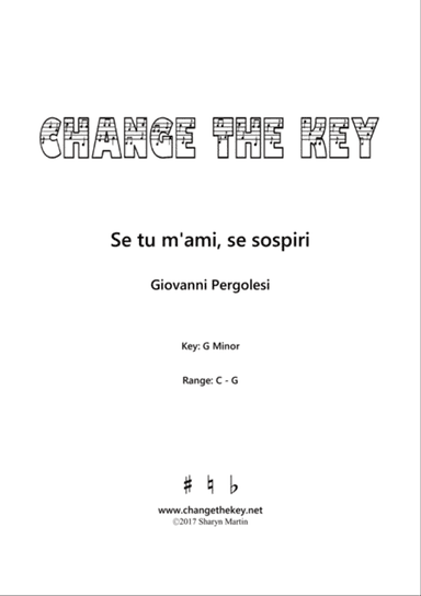 Se tu m'ami, se sospiri - G Minor