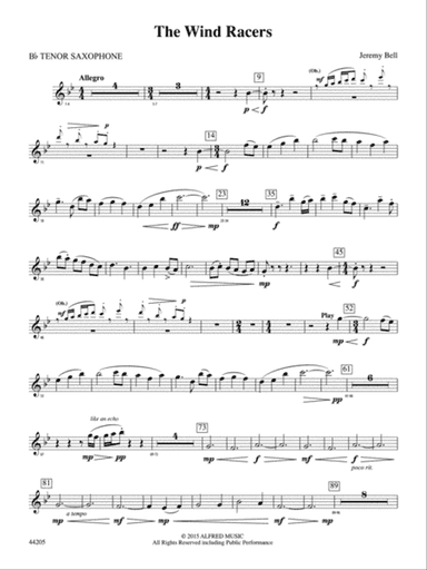 The Wind Racers: B-flat Tenor Saxophone