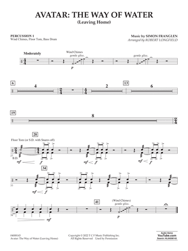 Avatar: The Way Of Water (arr. Robert Longfield) - Percussion 1