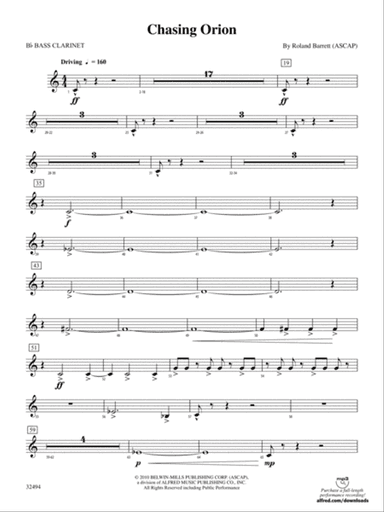 Chasing Orion: B-flat Bass Clarinet