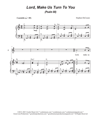Lord, Make Us Turn To You (Psalm 80) (2-part choir - (SA)