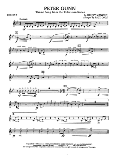 Peter Gunn: 1st F Horn