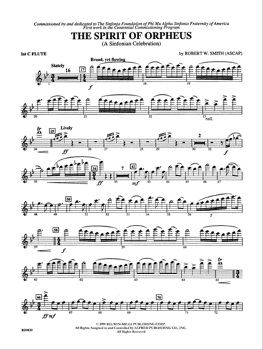 The Spirit of Orpheus (A Sinfonian Celebration): Flute