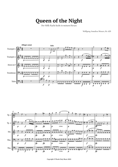 Queen of the Night Aria by Mozart for Brass Quintet