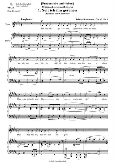 Seit ich ihn gesehen, Op. 42 No. 1 (B Major)
