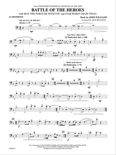 The Battle of the Heroes (from Star Wars®: Episode III Revenge of the Sith): 1st Trombone