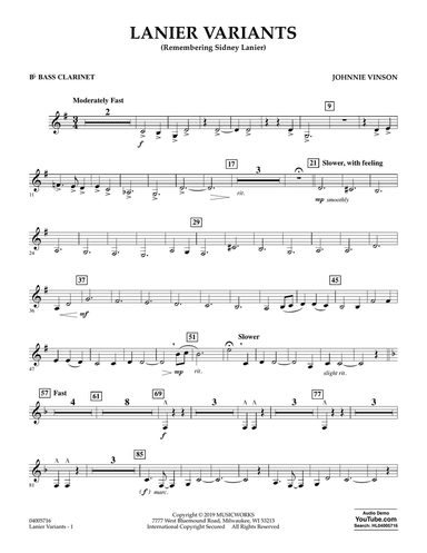 Lanier Variants - Bb Bass Clarinet