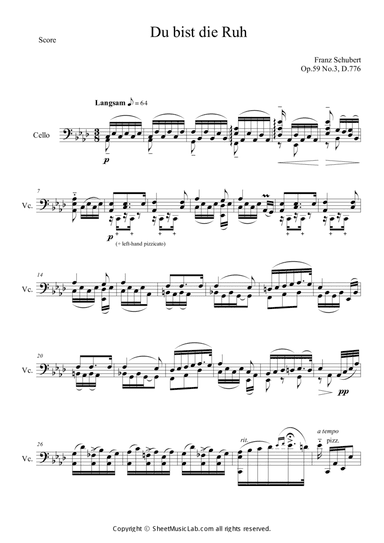 Du bist die Ruh Op.59 No.3 Hard Version (in Ab)