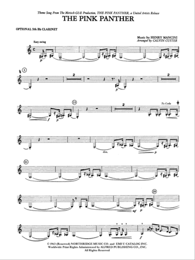 The Pink Panther: 5th B-flat Clarinet