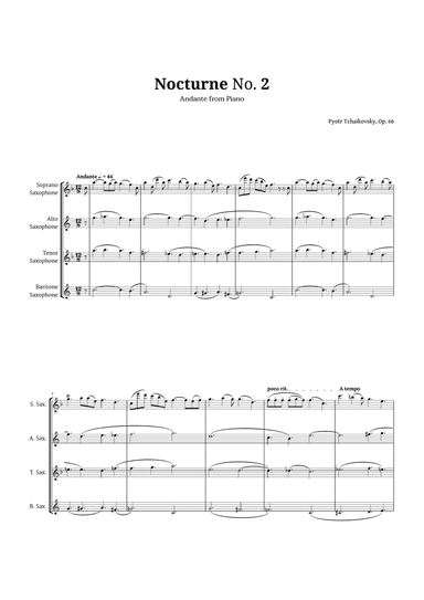 Nocturne by Chopin for Sax Quartet