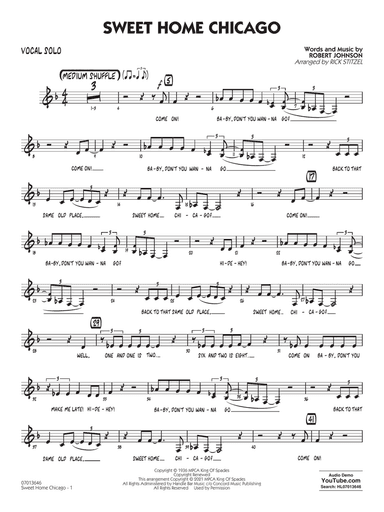 Sweet Home Chicago (arr. Rick Stitzel) - Vocal Solo