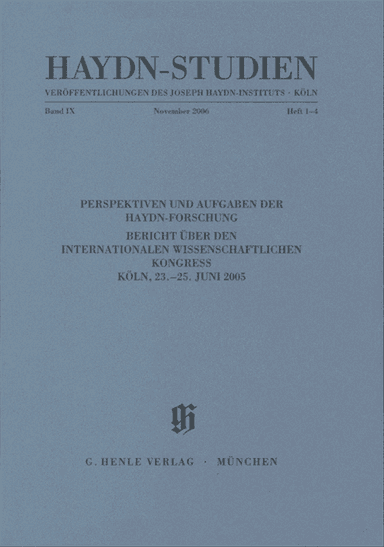 Perspektiven und Aufgaben der Haydn-Forschung
