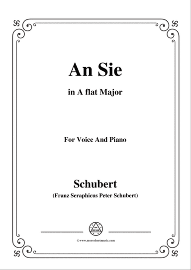 Schubert-An Sie,in A flat Major,for Voice&Piano