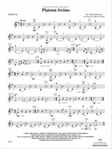 Platoon Swims (from Flags of Our Fathers): 2nd Violin