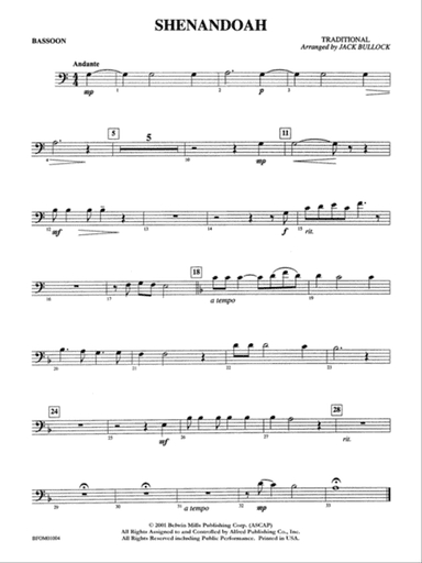 Shenandoah: Bassoon