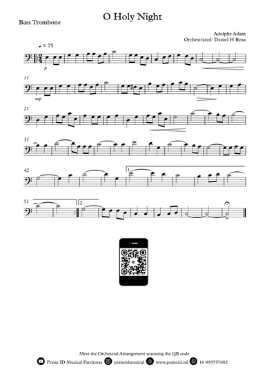 O Holy NIght - Christmas Carol - Bass Trombone