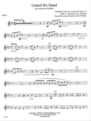 United We Stand (An American Medley): Oboe