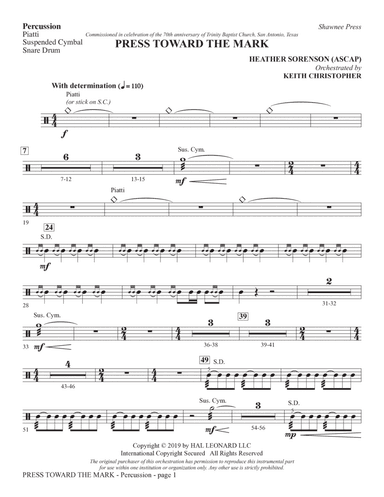 Press Toward the Mark - Percussion